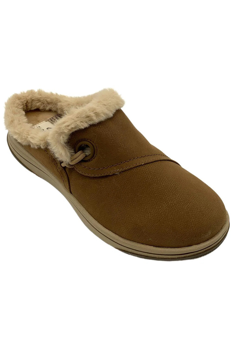 Clarks Cloudsteppers Women's Breeze Myth Slip-On Mule Dark Tan - Wide